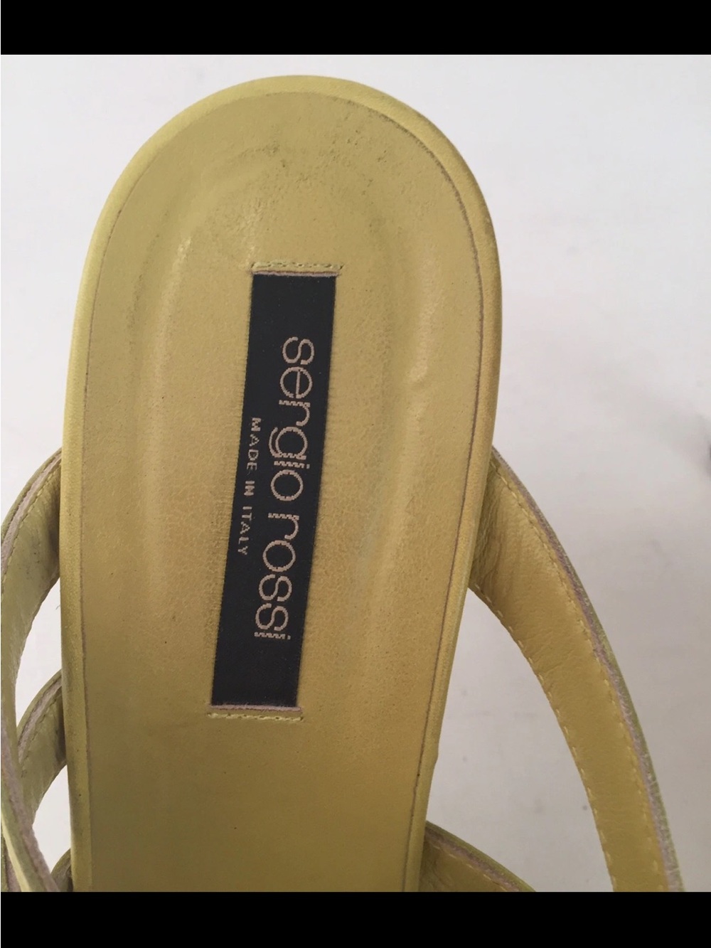 SERGIO ROSSI LIME GREEN CAGED SLIP ON HEELS SANDALS Sz 38.5 - Picture 8 of 11